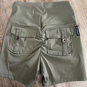 Firmabs • High Waist Cargo Shorts Moss Green